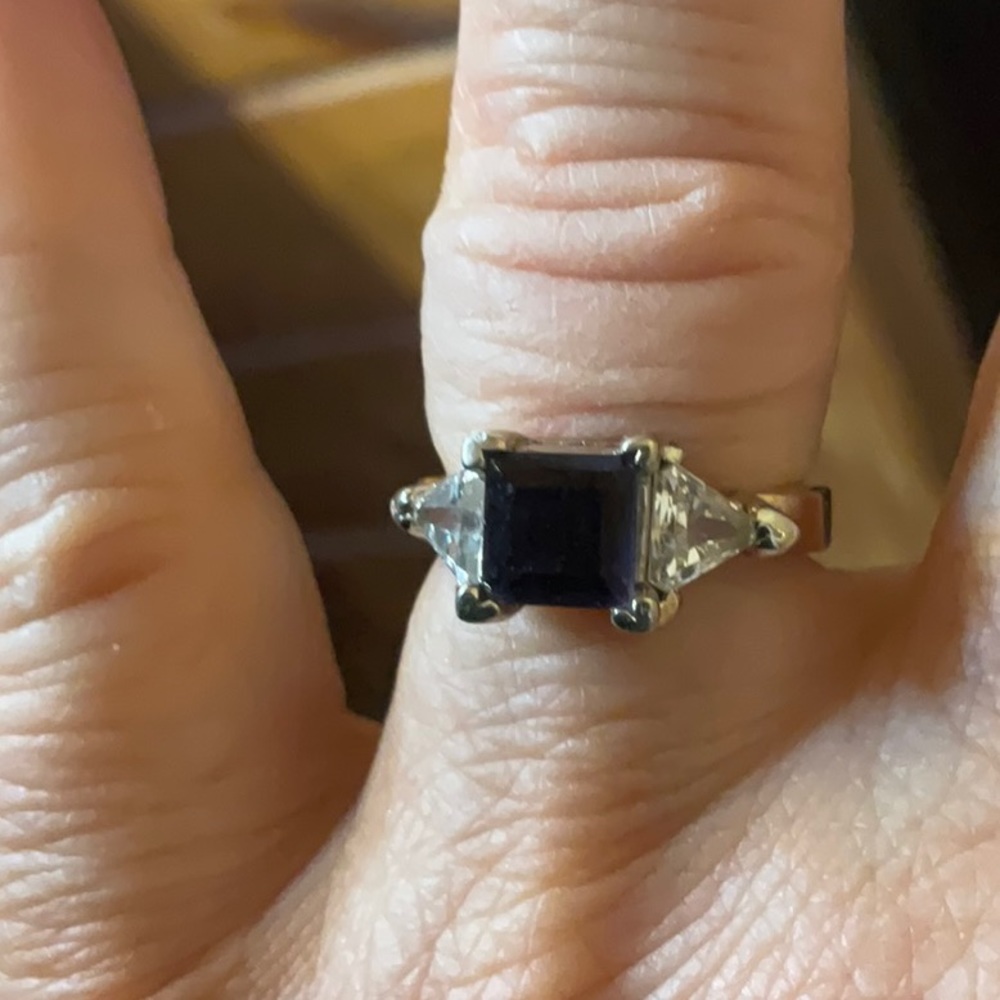 Iolite 14k gold ring